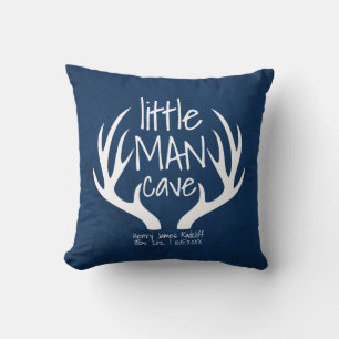 Schattige Blauwe Baby Jongen Kleine Man Cave Geboo Kussen