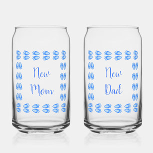 Schattige Blauwe Baby Jongen Konijn Voeten Pasen N Blikvorm Glas