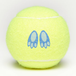 Schattige Blauwe Baby Jongen Konijn Voeten Pasen Tennisballen
