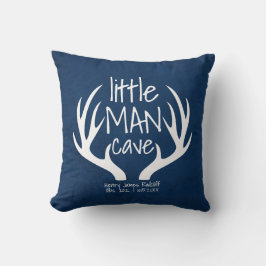 Schattige Blauwe Baby Jongen Little Man Cave Geboo Kussen