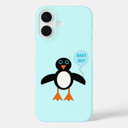 Schattige Blauwe Baby Jongen Pinguïn Case-Mate iPhone Case (Achterkant)