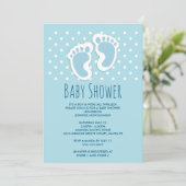 Schattige Blauwe Baby Jongens Voetafdrukken Baby S Kaart (Staand voorkant)