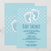 Schattige Blauwe Baby Jongens Voetafdrukken Baby S Kaart (Voorkant / Achterkant)