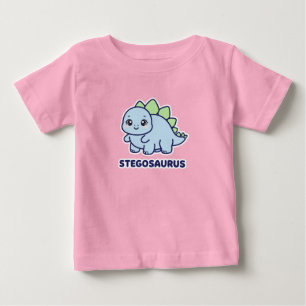 Schattige Blauwe Baby Stegosaurus Dinosaur Chibi