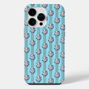 Schattige Blauwe Bes en Streep Teddybeer iPhone 14 Pro Max Hoesje