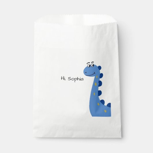 Schattige Blauwe Dinosaur - Aangepaste Naam Sophia Bedankzakje (Voorkant)
