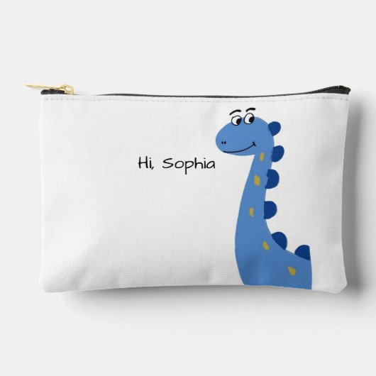 Schattige Blauwe Dinosaur - Aangepaste Naam Sophia Etui (Voorkant)