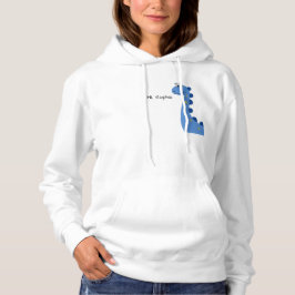 Schattige Blauwe Dinosaur - Aangepaste Naam Sophia Hoodie