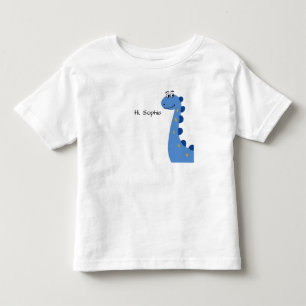 Schattige Blauwe Dinosaur - Aangepaste Naam Sophia Kinder Shirts