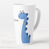 Schattige Blauwe Dinosaur - Aangepaste Naam Sophia Latte Mok (Rechterhoek)
