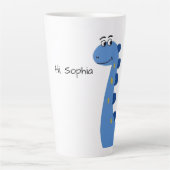 Schattige Blauwe Dinosaur - Aangepaste Naam Sophia Latte Mok (Voorkant)