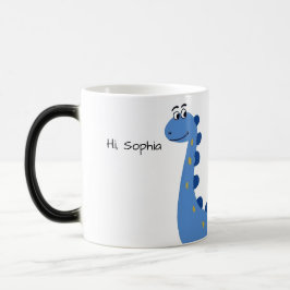 Schattige Blauwe Dinosaur - Aangepaste Naam Sophia Magische Mok