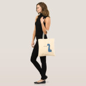 Schattige Blauwe Dinosaur - Aangepaste Naam Sophia Tote Bag (Voorkant (model))