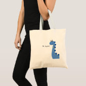 Schattige Blauwe Dinosaur - Aangepaste Naam Sophia Tote Bag (Voorkant (product))