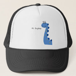 Schattige Blauwe Dinosaur - Aangepaste Naam Sophia Trucker Pet