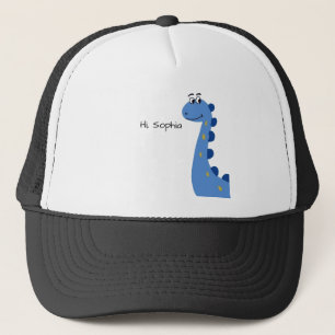 Schattige Blauwe Dinosaur - Aangepaste Naam Sophia Trucker Pet