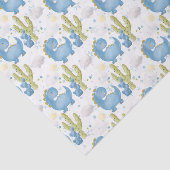 SCHATTIGE BLAUWE DINOSAURS EN GROENE CACTUS TISSUEPAPIER (Detail)