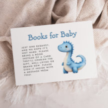 Schattige blauwe dinosaurus baby shower boeken voo