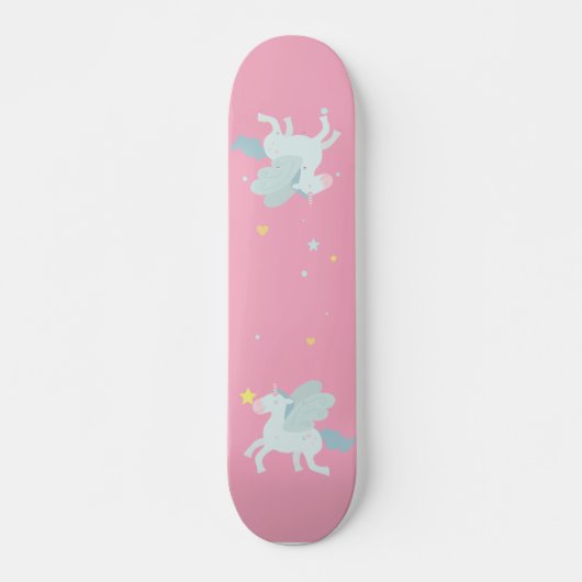 Schattige Blauwe Eenhoorn, Sterren Persoonlijk Skateboard (Voorkant)