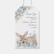 Schattige blauwe en beige bloemende herten baby sh