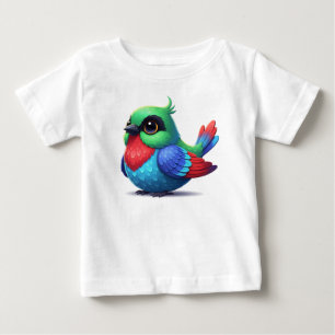 Schattige blauwe en gele cartoon vogel