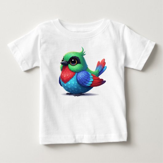 Schattige blauwe en gele cartoon vogel (Voorkant)