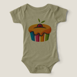 Schattige Blauwe en Roze Cake Bella + Canvas Baby