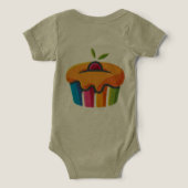 Schattige Blauwe en Roze Cake Bella + Canvas Baby (Design achterkant)