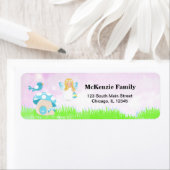 Schattige blauwe fee etiket (Insitu)