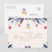 Schattige blauwe feestdag briefkaart (Voorkant / Achterkant)