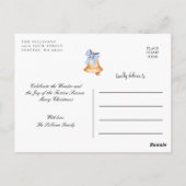 Schattige blauwe feestdag briefkaart (Achterkant)