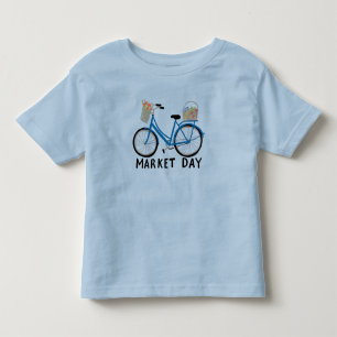 Schattige Blauwe Fietserij Winkelen Kinder Shirts