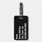 Schattige blauwe gelaatsmasker keukenfoto bagagelabel (Achterkant verticaal)