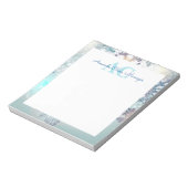 Schattige Blauwe Gepersonaliseerde Monogramnaam Notitieblok (Linkerzijde)