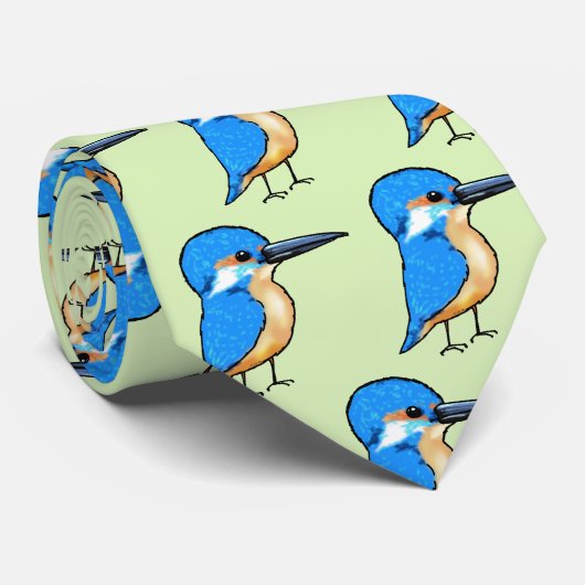 schattige blauwe ijsvogel stropdas (Opgerold)