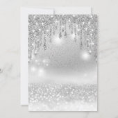 Schattige blauwe jurk zilverglitterij druppelt omb kaart (Achterkant)