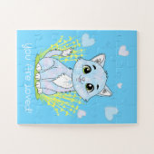 Schattige blauwe kat legpuzzel (Horizontaal)