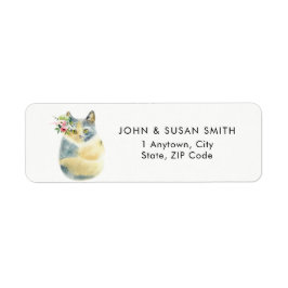 schattige blauwe kat terugzendadressen labels stic