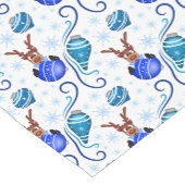 Schattige Blauwe Kerst Rendieren Korte Tafelloper (Hoek)