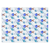 Schattige Blauwe Kinderen Kerst Rendier Tafelkleed (Voorkant (Horizontaal))