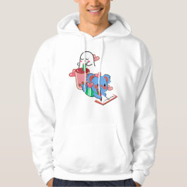 Schattige Blauwe Koala Schrijft & Boba Thee Slaand Hoodie