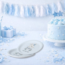 Schattige Blauwe Konijn Jongen Eerste Verjaardag