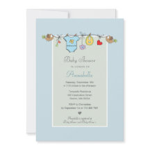 Schattige blauwe lijn Breng een Baby shower van he