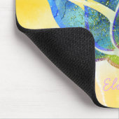 Schattige blauwe Lotus, regenboogkleurstof Muismat (Hoek)