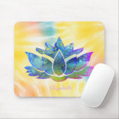 Schattige blauwe Lotus, regenboogkleurstof Muismat (Met muis)