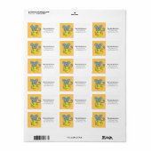 Schattige Blauwe Muis met Gele Kaas Etiket (Full Sheet)