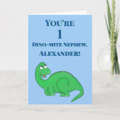 Schattige Blauwe Neef Zoon Jongen 1e Verjaardag Di Kaart (Voorkant)