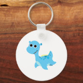 Schattige Blauwe Nessie Sleutelhanger (Voorkant)