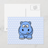 Schattige Blauwe Nijlpaard Briefkaart (Voorkant / Achterkant)