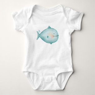 Schattige Blauwe Oceaan Haai Kinderen Romper